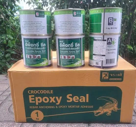 Keo Cấy Thép 1kg - Crocodile Epoxy Seal (12 hộp/thùng)